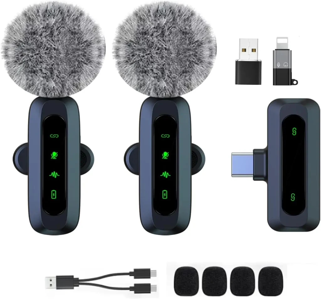 Melhores Microfones para Telemóvel - XIXIXIAXIA Mini Microfone Lavalier Sem Fios